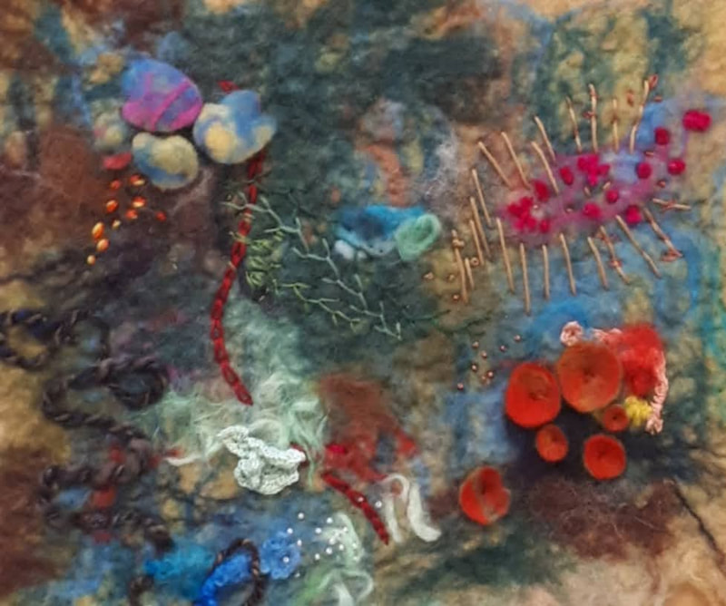 Detail of felted hanging